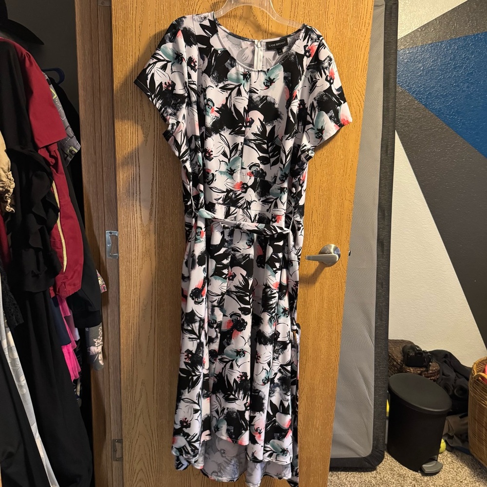 Lane Bryant Black and White Floral Dress